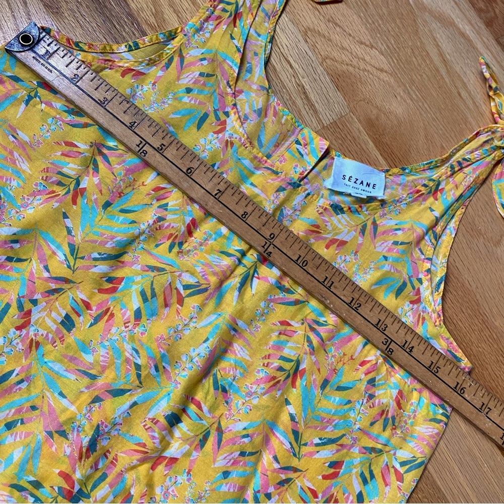 Sezane Yellow Floral Tie-Shoulder Camisole - Picture 12 of 13